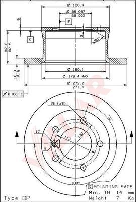 Villar 628.0421 - Тормозной диск autospares.lv