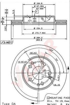 Villar 628.0427 - Тормозной диск autospares.lv