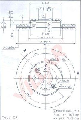 Villar 628.0556 - Тормозной диск autospares.lv