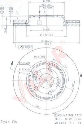 Villar 628.0558 - Тормозной диск autospares.lv