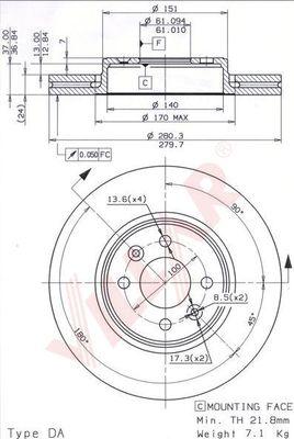 Villar 628.0561 - Тормозной диск autospares.lv