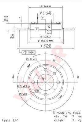 Villar 628.0502 - Тормозной диск autospares.lv