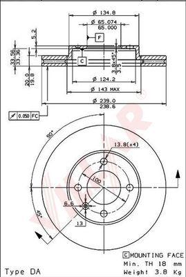 Villar 628.0651 - Тормозной диск autospares.lv