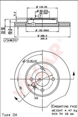 Villar 628.0653 - Тормозной диск autospares.lv