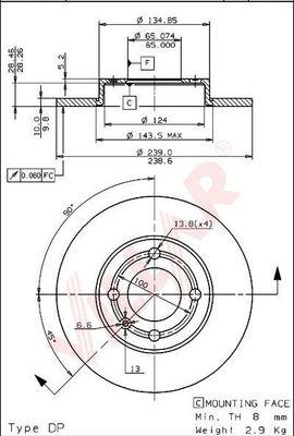 Villar 628.0664 - Тормозной диск autospares.lv