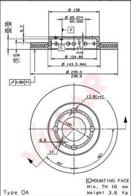 Villar 628.0665 - Тормозной диск autospares.lv