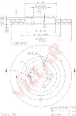 Villar 628.0668 - Тормозной диск autospares.lv