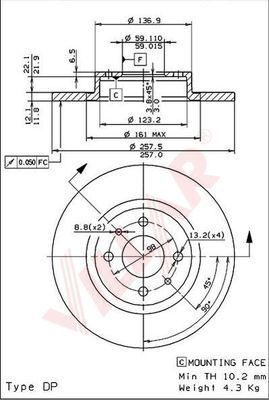 Villar 628.0118 - Тормозной диск autospares.lv