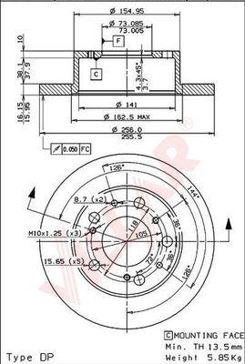 Villar 628.0808 - Тормозной диск autospares.lv