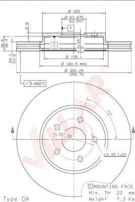 Villar 628.0302 - Тормозной диск autospares.lv