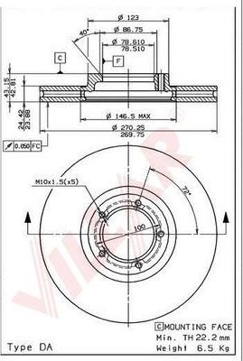 Villar 628.0320 - Тормозной диск autospares.lv