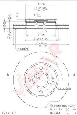 Villar 628.0323 - Тормозной диск autospares.lv