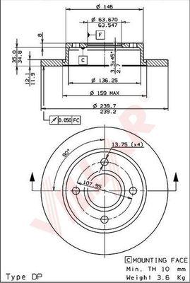 Villar 628.0322 - Тормозной диск autospares.lv