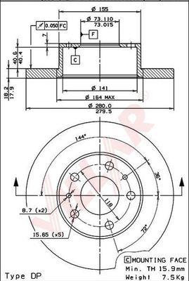 Villar 628.0290 - Тормозной диск autospares.lv