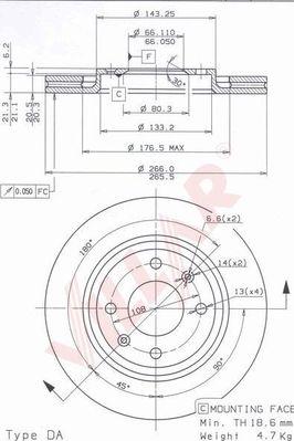 Villar 628.0249 - Тормозной диск autospares.lv