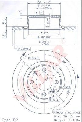 Villar 628.0241 - Тормозной диск autospares.lv