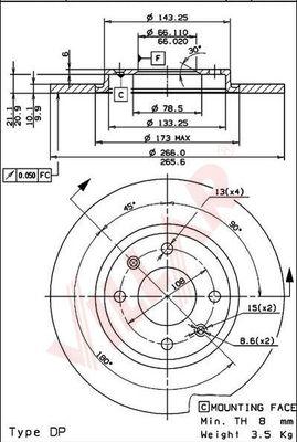 Villar 628.0247 - Тормозной диск autospares.lv