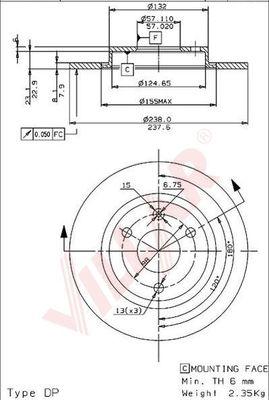 Villar 628.0255 - Тормозной диск autospares.lv