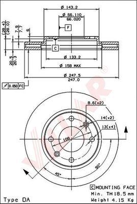 Villar 628.0258 - Тормозной диск autospares.lv