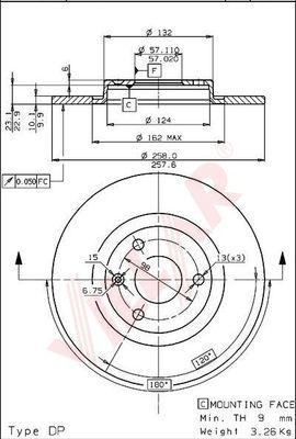 Villar 628.0257 - Тормозной диск autospares.lv