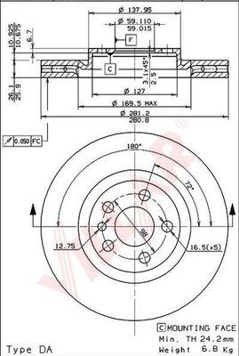 Villar 628.0276 - Тормозной диск autospares.lv