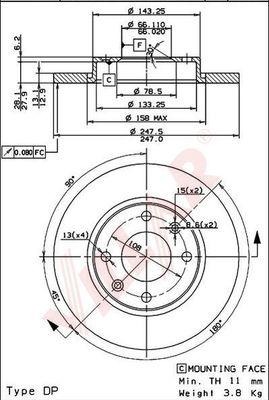 Villar 628.0278 - Тормозной диск autospares.lv