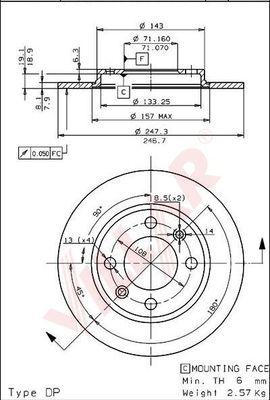 Villar 628.0273 - Тормозной диск autospares.lv