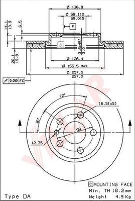 Villar 628.0277 - Тормозной диск autospares.lv