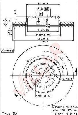 Villar 628.0740 - Тормозной диск autospares.lv