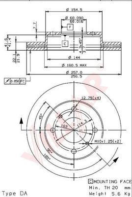 Villar 628.0735 - Тормозной диск autospares.lv