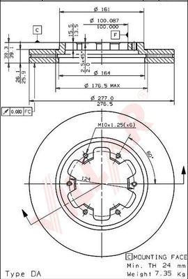 Villar 628.0738 - Тормозной диск autospares.lv