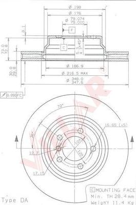 Villar 628.1990 - Тормозной диск autospares.lv