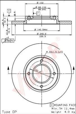 BRAKEWORLD RS3011 - Тормозной диск autospares.lv