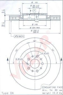 Villar 628.1901 - Тормозной диск autospares.lv