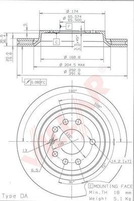 Villar 628.1908 - Тормозной диск autospares.lv