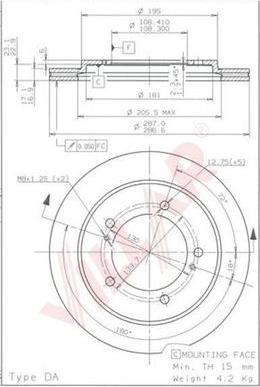 Villar 628.1907 - Тормозной диск autospares.lv