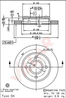 Villar 628.1915 - Тормозной диск autospares.lv