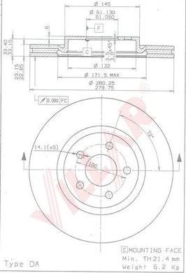 Villar 628.1984 - Тормозной диск autospares.lv