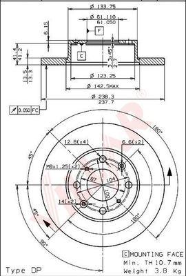 Villar 628.1930 - Тормозной диск autospares.lv