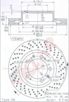 Villar 628.1975 - Тормозной диск autospares.lv