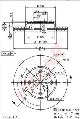 Villar 628.1496 - Тормозной диск autospares.lv