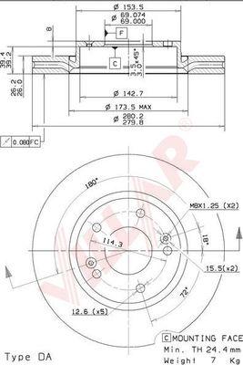 Villar 628.1490 - Тормозной диск autospares.lv