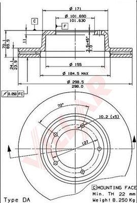 Villar 628.1444 - Тормозной диск autospares.lv