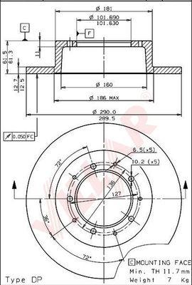 Villar 628.1446 - Тормозной диск autospares.lv