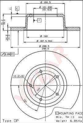 Villar 628.1447 - Тормозной диск autospares.lv