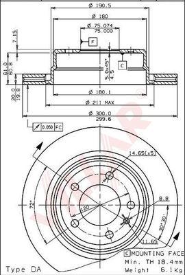 Villar 628.1455 - Тормозной диск autospares.lv