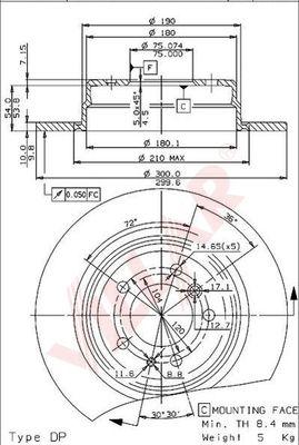 Villar 628.1456 - Тормозной диск autospares.lv