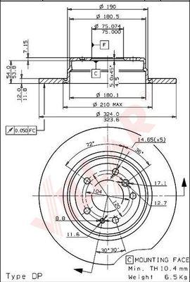 Villar 628.1452 - Тормозной диск autospares.lv