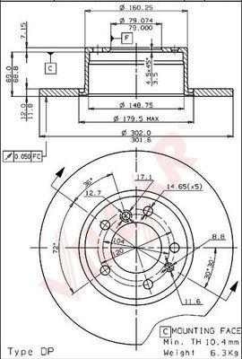 Villar 628.1457 - Тормозной диск autospares.lv