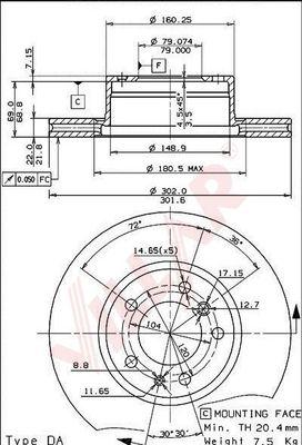 Villar 628.1460 - Тормозной диск autospares.lv